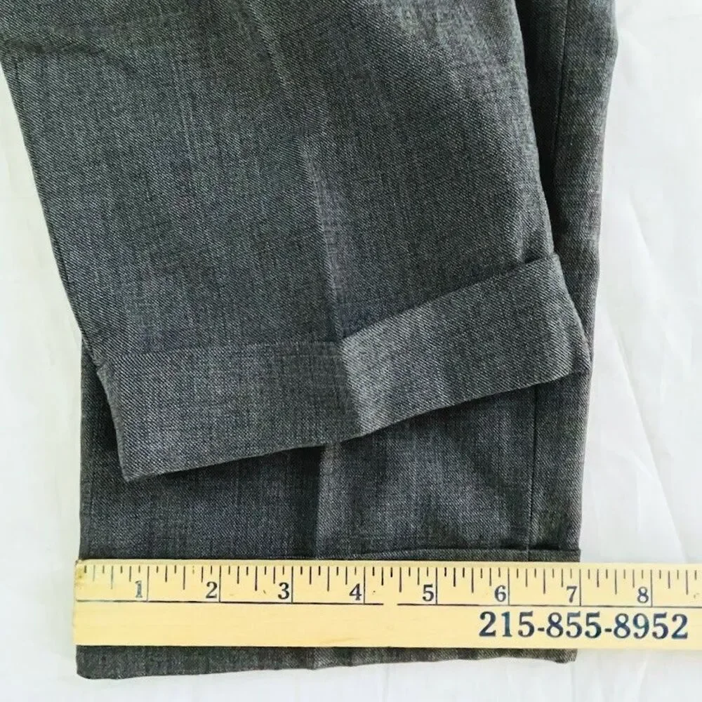 J.Crew Ludlow Wool Pants Mens 32 Gray Flat Front Slim Fit Suit Pants Taper Cuff